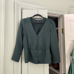 J.Crew green button down blouse